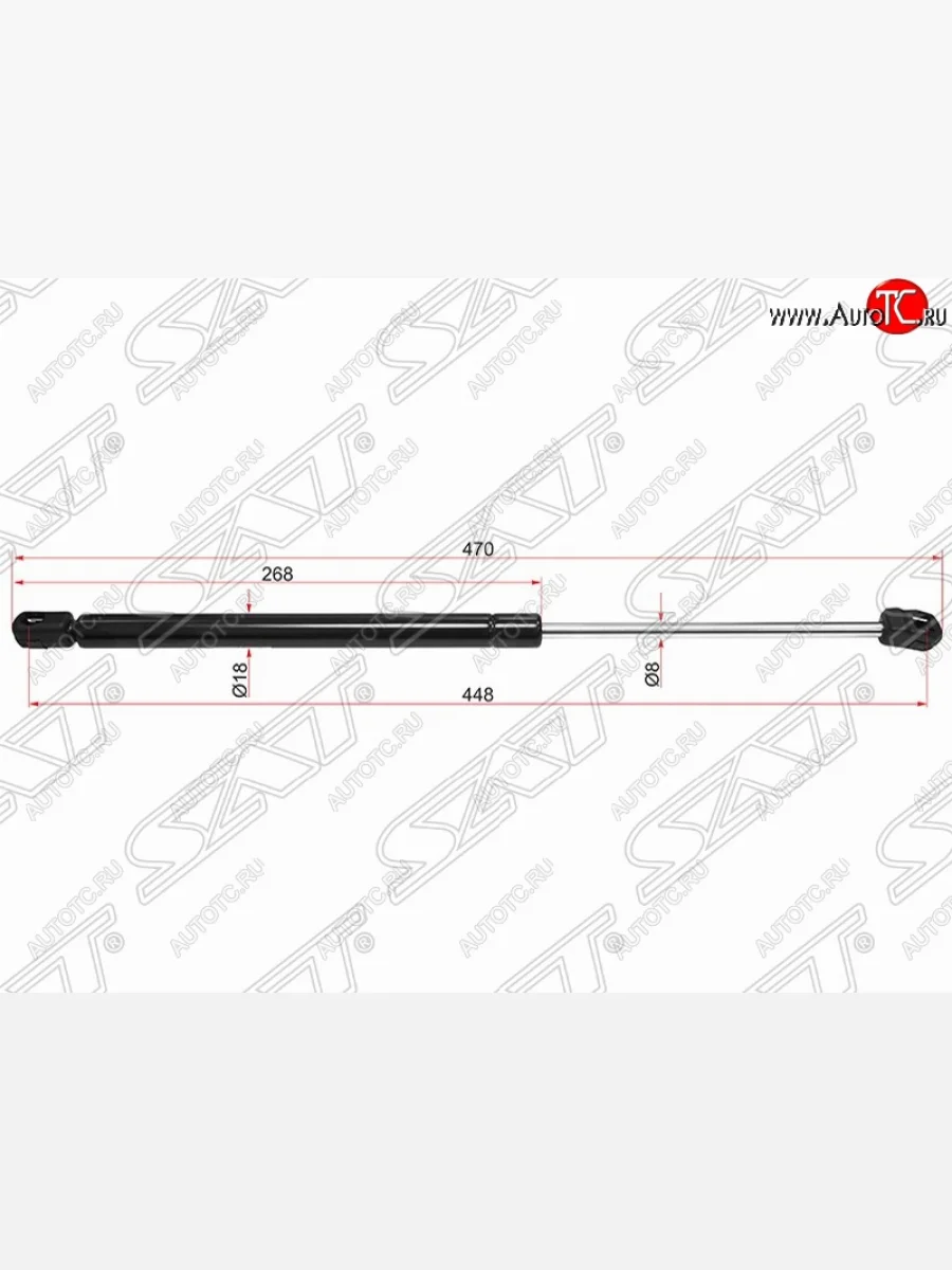 Упор капота SAT (газовый) Hyundai Santa Fe CM дорестайлинг (2006-2009)  в Перми Пермском крае