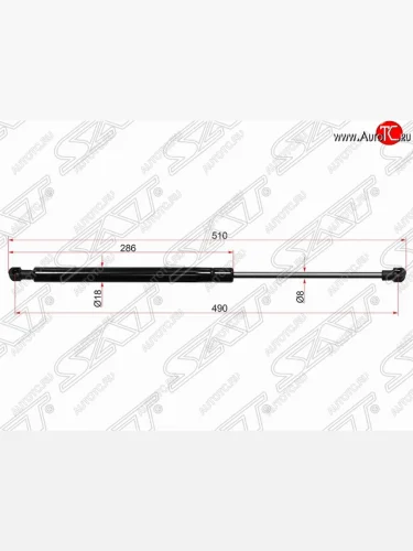 Упор капота SAT (газовый) Hyundai Sonata  NF (2004-2008) дорестайлинг