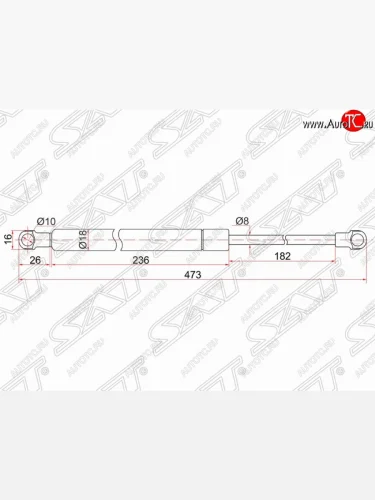 Упор капота SAT (газовый) Lexus IS250 XE20 седан дорестайлинг (2005-2013)