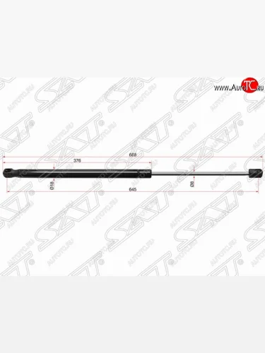 Упор капота SAT (газовый) Mercedes-Benz C-Class  W204 (2007-2015) дорестайлинг седан, рестайлинг седан