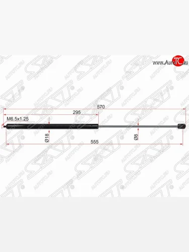 Упор капота SAT (газовый) Mercedes-Benz C-Class  W203 (2000-2008) дорестайлинг седан, рестайлинг седан