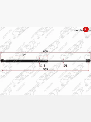 Газовый упор капота SAT Porsche Cayenne 957 (2007-2010)