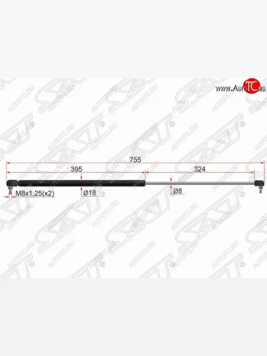 Газовый упор капота SAT Toyota Camry  XV30 (2001-2006) дорестайлинг, рестайлинг