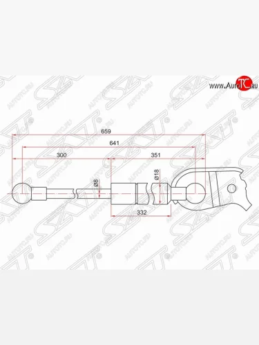 Газовый упор капота SAT Lexus RX400H XU30 рестайлинг (2005-2009)