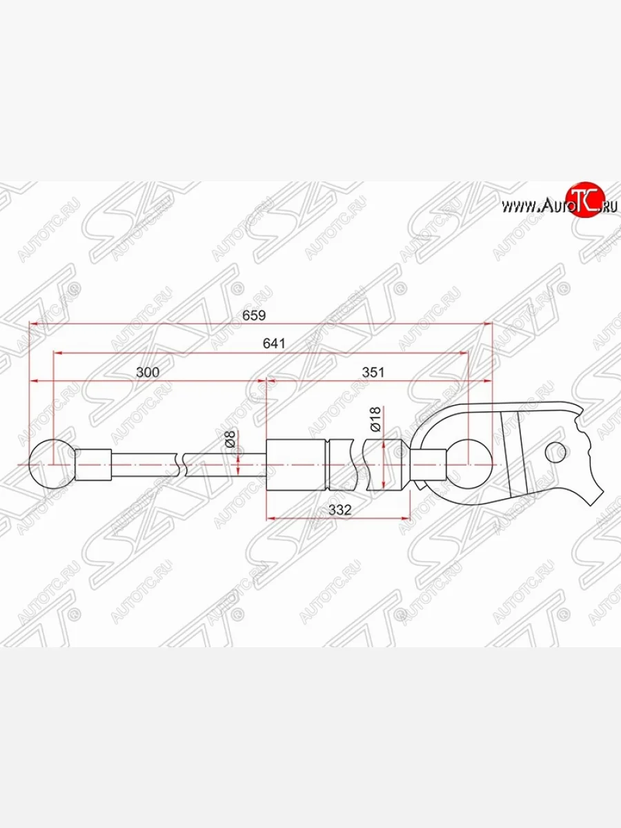 Газовый упор капота SAT Lexus RX400H XU30 рестайлинг (2005-2009)  в Перми Пермском крае
