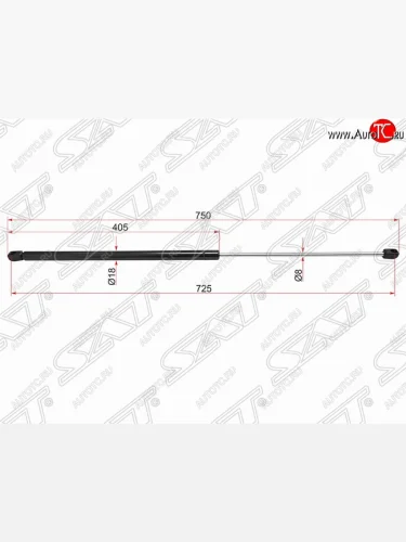 Газовый упор капота SAT Volvo C30 хэтчбэк 3 дв.  дорестайлинг (2006-2009)