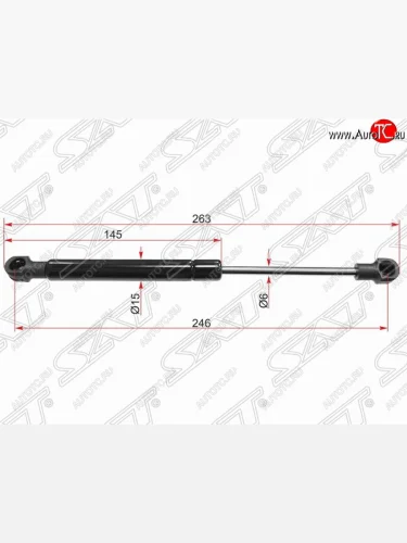 Газовый упор капота SAT Volvo S60 RS,RH седан дорестайлинг (2000-2004)