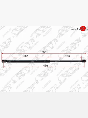 Упор крышки багажника SAT (на стекло, газовый) KIA Sportage  2 JE,KM (2004-2008) дорестайлинг