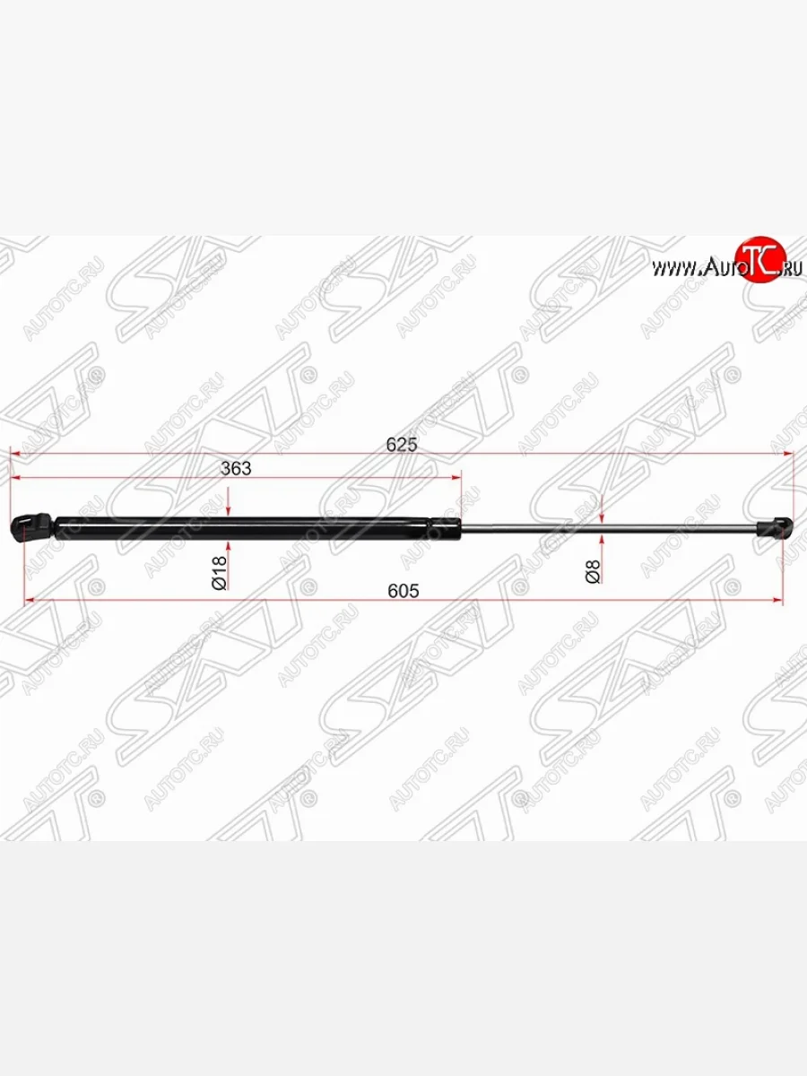 Газовый упор крышки багажника SAT Chevrolet Cruze J305 хэтчбек дорестайлинг (2009-2012)  в Перми Пермском крае