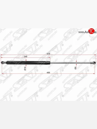 Упор крышки багажника SAT (газовый) Chevrolet Lacetti хэтчбек (2002-2013)