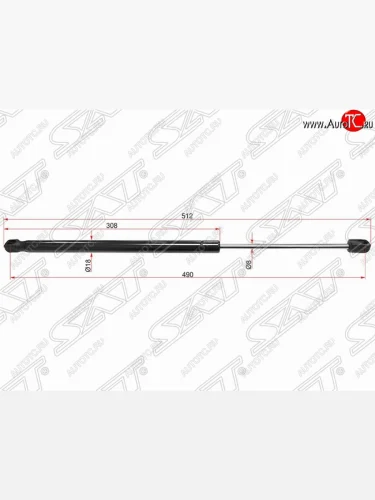 Упор крышки багажника SAT (газовый) CITROEN C4 (2008-2011)  рестайлинг, хэтчбэк 3 дв.,  рестайлинг, хэтчбэк 5 дв.