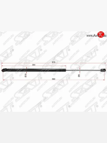 Упор крышки багажника SAT (газовый) CITROEN C4 picasso UD минивэн (2006-2014)
