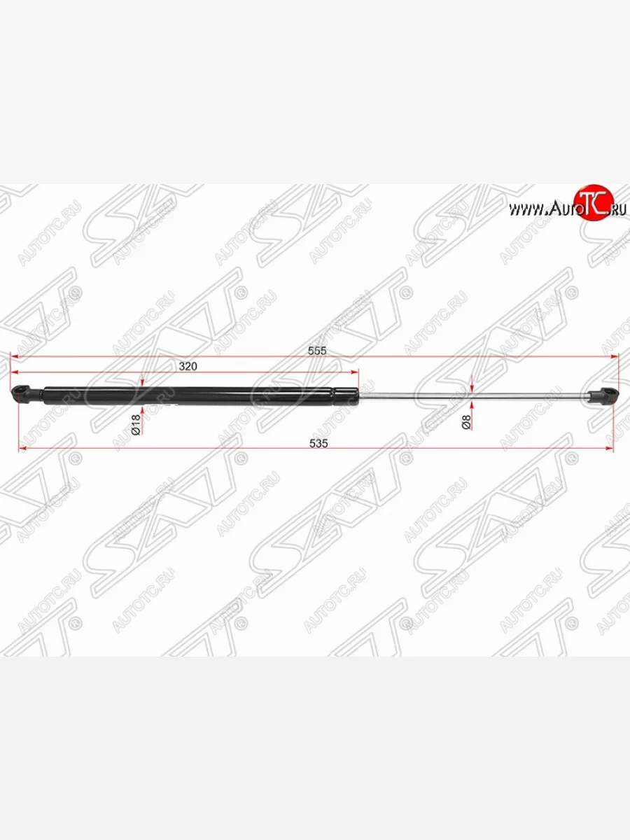 Газовый упор крышки багажника SAT (LH=RH, 565 мм) CITROEN C4 picasso UD минивэн (2006-2014)  в Перми Пермском крае