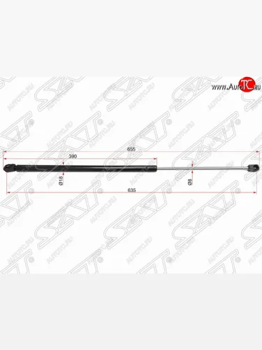 Газовый упор крышки багажника SAT (LH=RH, 655 мм) CITROEN C4 picasso UD минивэн (2006-2014)