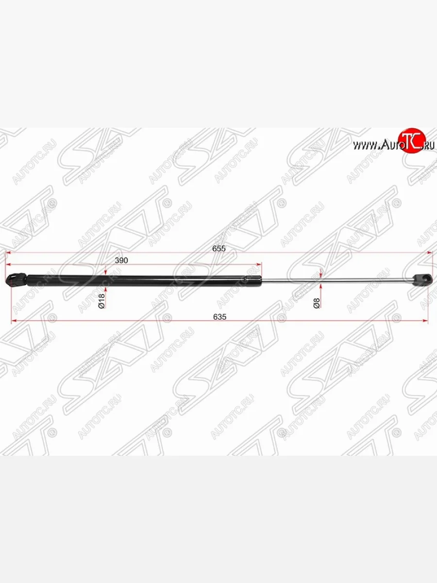 Газовый упор крышки багажника SAT (LH=RH, 655 мм) CITROEN C4 picasso UD минивэн (2006-2014)  в Самаре Самарской области