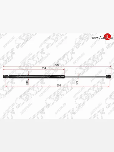Упор крышки багажника SAT (газовый) Ford Fusion 1 хэтчбэк дорестайлинг (2002-2005)