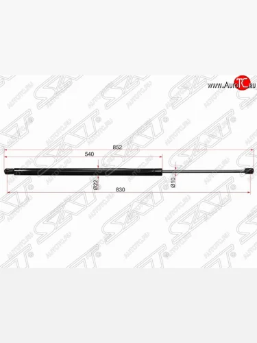 Газовый упор крышки багажника SAT (LH=RH, для холодных климатических зон) Ford Transit цельнометаллический фургон (2006-2014)