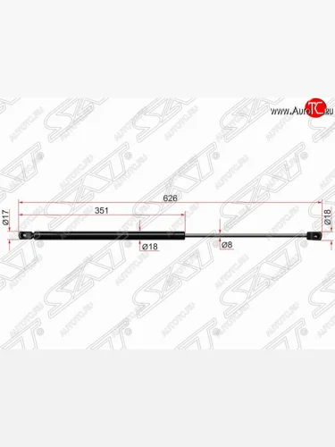 Газовый упор крышки багажника SAT Honda CR-V RM1,RM3,RM4 дорестайлинг (2012-2015)