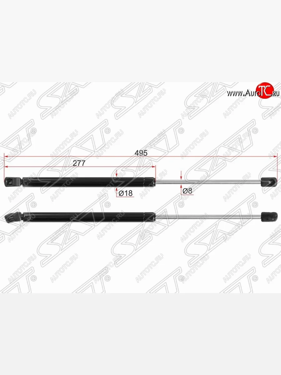 Упор крышки багажника SAT (газовый) Hyundai Solaris RBr хэтчбэк дорестайлинг (2010-2014)  в Керчи Республика Крым