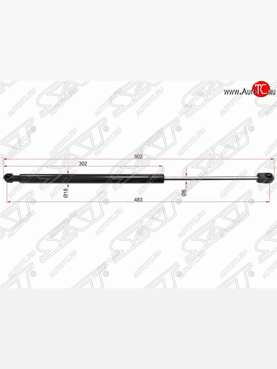Упор крышки багажника SAT (газовый) Hyundai Getz TB хэтчбэк 5 дв. рестайлинг (2005-2010)  с доставкой в г. Керчь