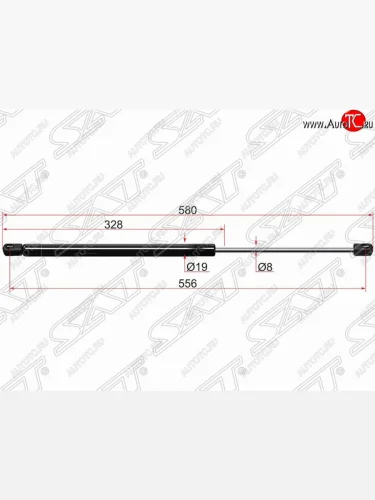 Упор крышки багажника SAT (газовый) Hyundai Santa Fe SM (2000-2012)
