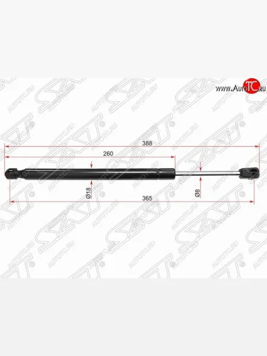Упор крышки багажника SAT (газовый) KIA Picanto 2 TA хэтчбэк 3 дв. рестайлинг (2015-2017)