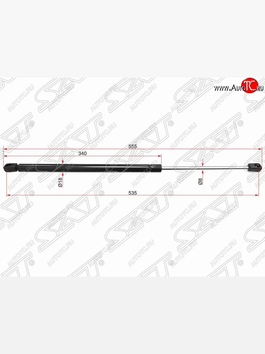 Упор крышки багажника SAT (газовый, LH=RH, на стекло) Land Rover Range Rover Sport 1 L320 дорестайлинг (2005-2009)  в Керчи Республика Крым