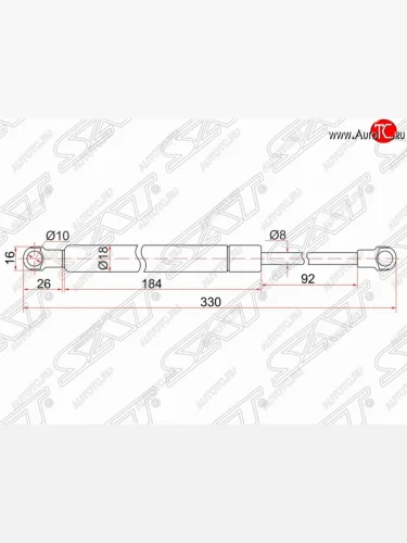 Упор крышки багажника SAT (газовый) Lexus GX460 J150 1-ый рестайлинг (2013-2019)