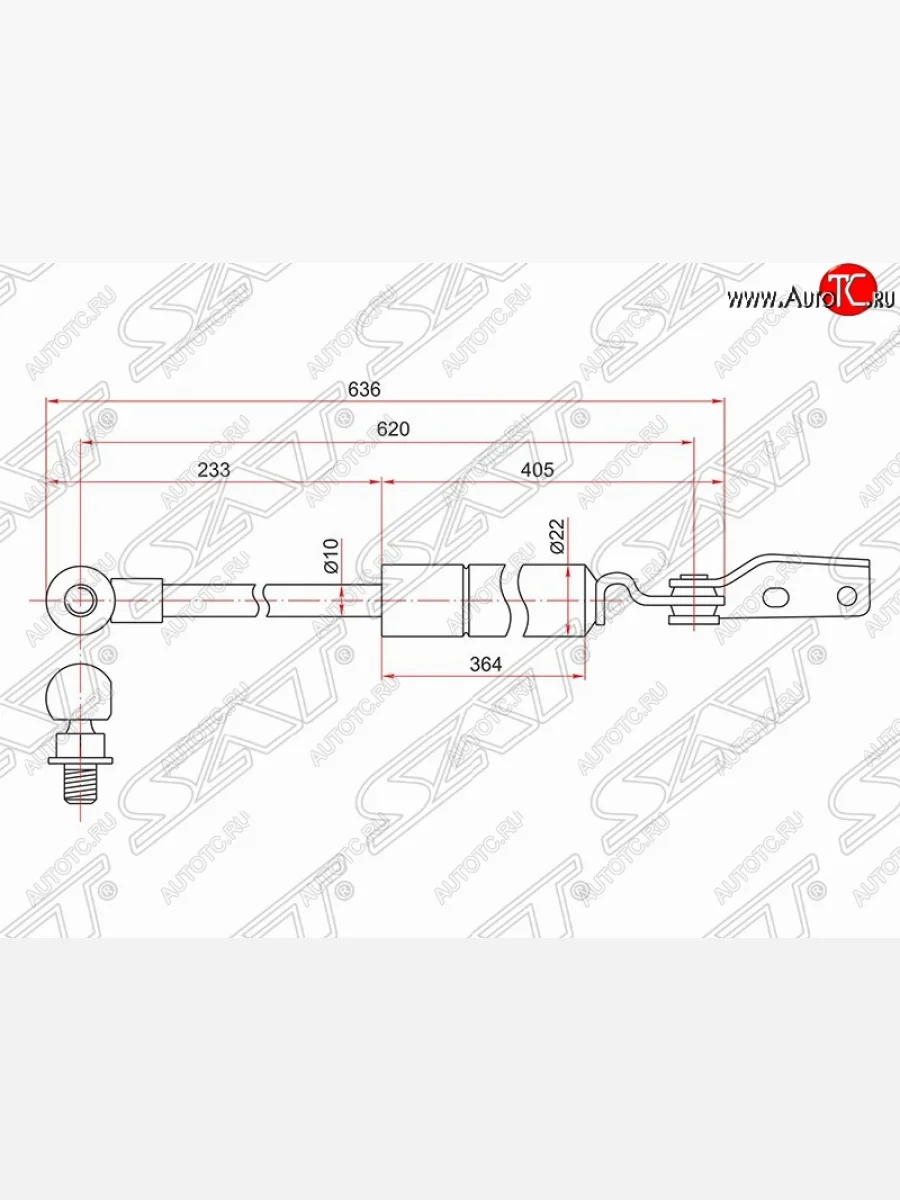 Левый упор крышки багажника SAT (газовый) Mazda MPV LW дорестайлинг (1999-2002)  с доставкой в г. Керчь