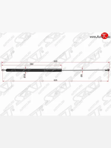 Упор крышки багажника SAT (газовый, LH=RH) Mercedes-Benz ML class W166 (2011-2015)