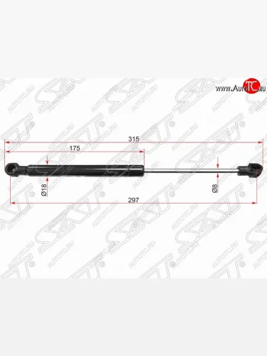 Упор крышки багажника SAT (газовый) Mercedes-Benz S class  5 W221 (2005-2009) седан дорестайлинг