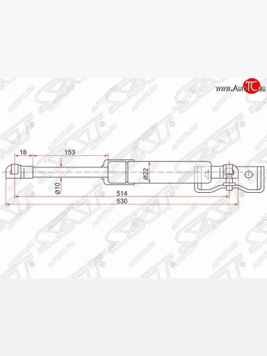 Газовый упор крышки багажника SAT Mitsubishi Pajero Sport PB дорестайлинг (2008-2013)