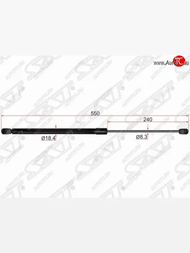 Газовый упор крышки багажника SAT Nissan Murano  2 Z51 (2008-2016) дорестайлинг, рестайлинг