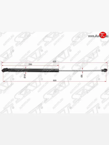 Газовый упор крышки багажника SAT Peugeot 207 WC хэтчбэк 5 дв. дорестайлинг (2006-2009)
