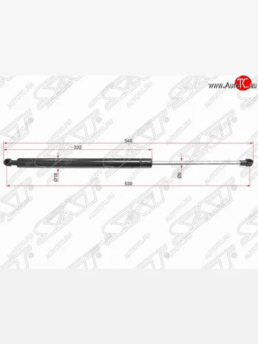 Газовый упор крышки багажника SAT SSANGYONG Kyron дорестайлинг (2005-2007)