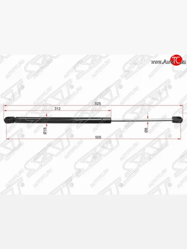 Газовый упор крышки багажника SAT Peugeot 407 седан (2004-2010)