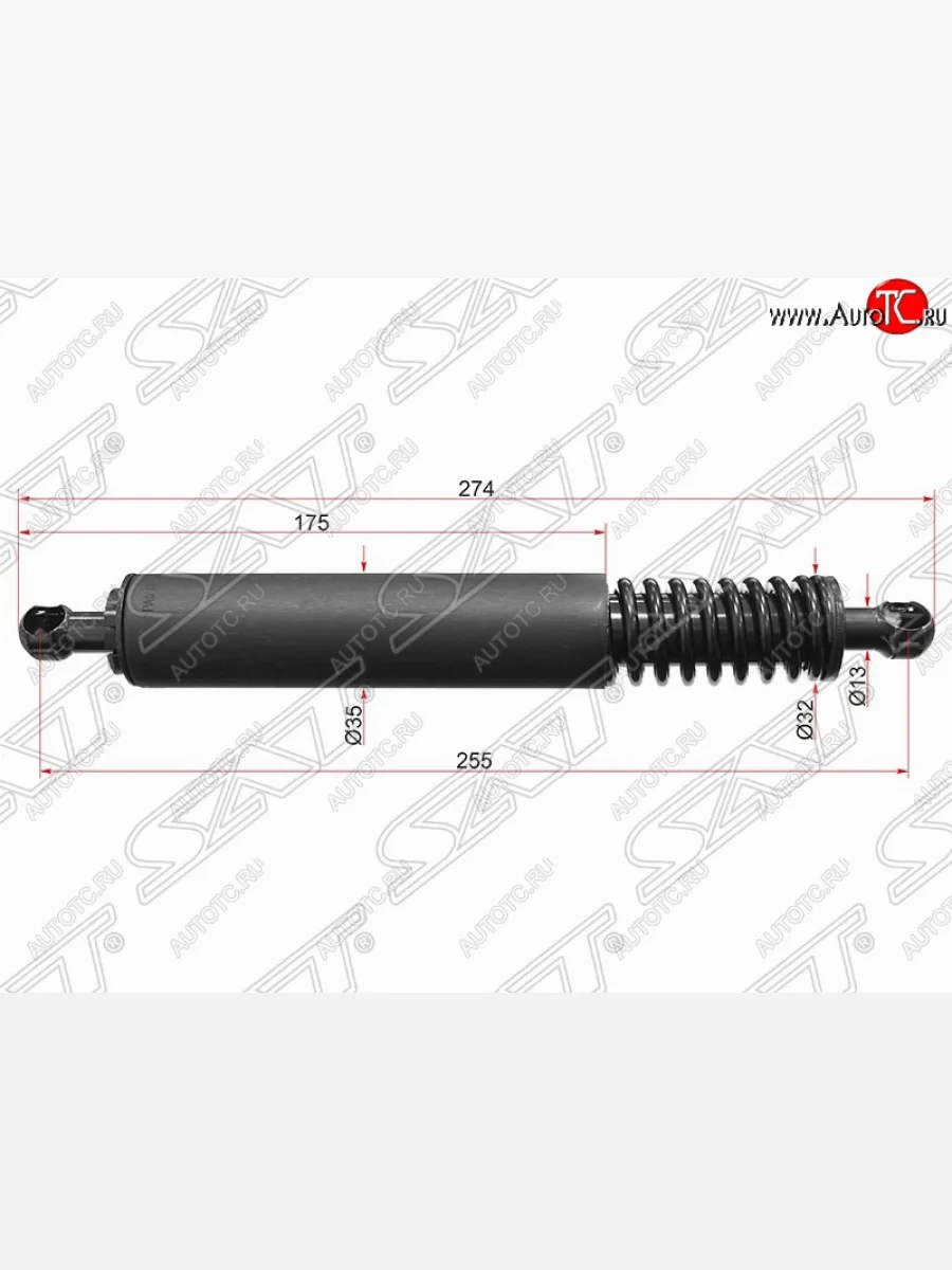 Газовый упор крышки багажника SAT Porsche Cayenne 955 (2002-2006)  в Керчи Республика Крым