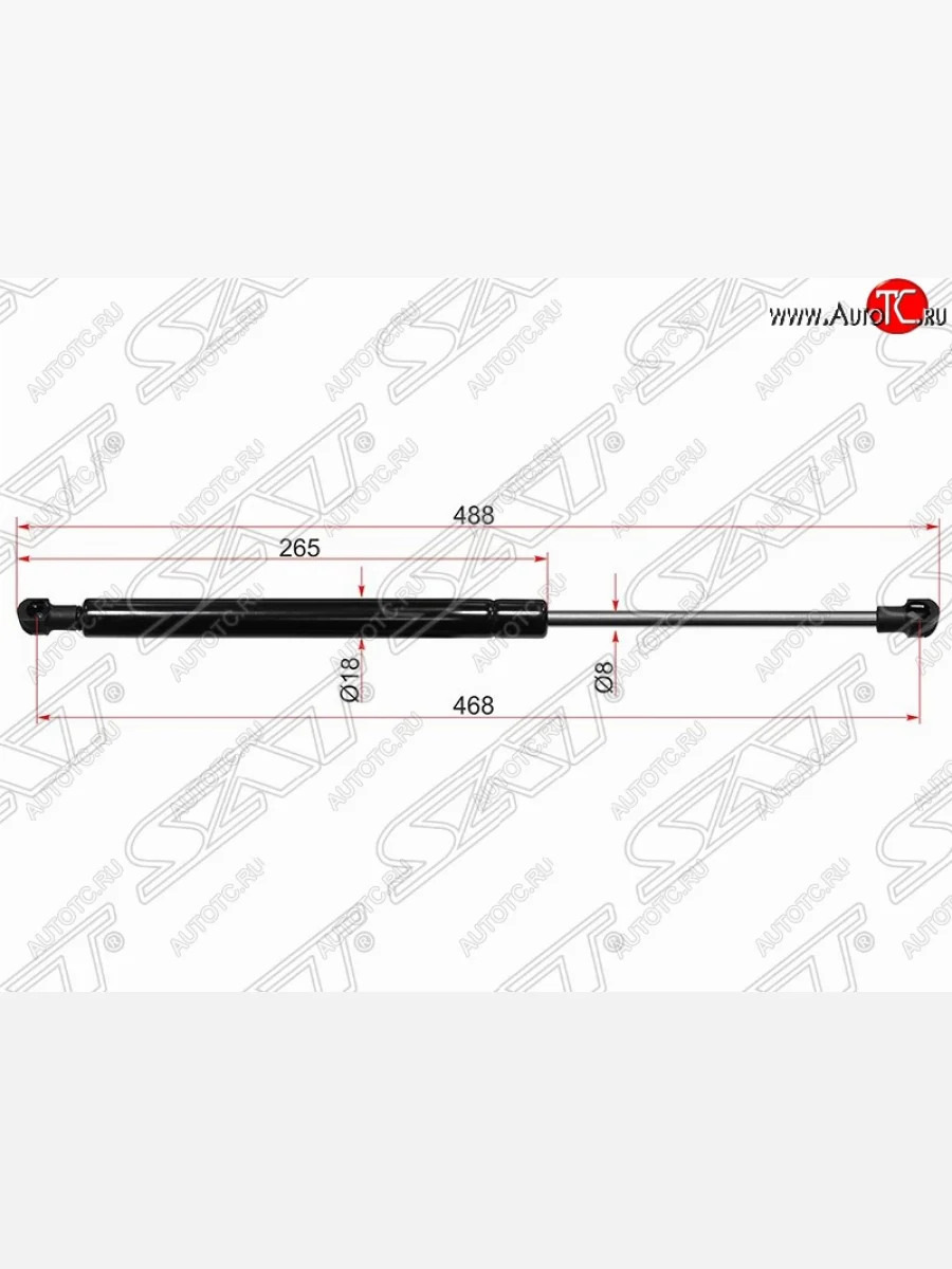 Газовый упор крышки багажника SAT Renault Sandero 2 дорестайлинг (2014-2018)  в Перми Пермском крае