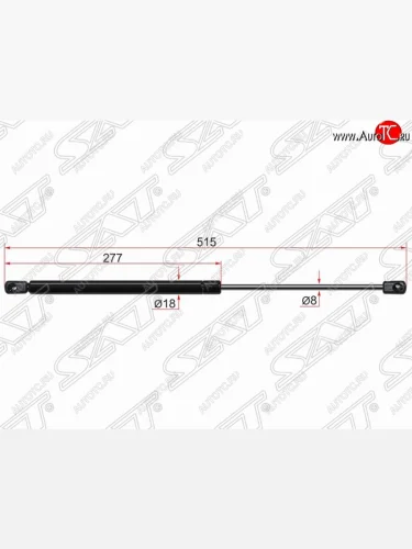 Газовый упор крышки багажника SAT Skoda Roomster 5J дорестайлинг (2006-2010)
