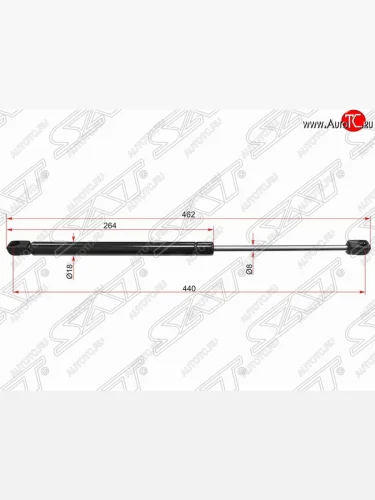Газовый упор крышки багажника SAT Skoda Fabia Mk1 хэтчбек рестайлинг (2004-2008)