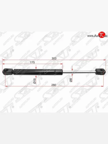 Газовый упор крышки багажника SAT Skoda Superb седан 3U дорестайлинг (2001-2006)
