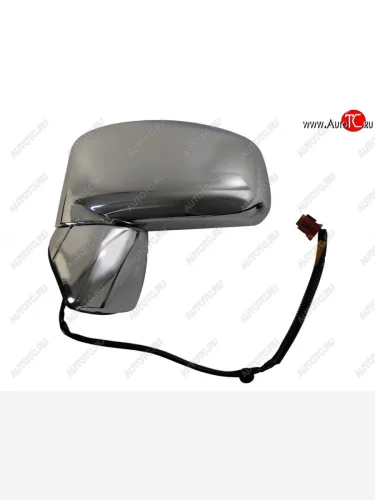 Левое боковое зеркало заднего вида (3 контакта) TYC (хром) Nissan Tiida  1 C11 (2007-2014) седан дорестайлинг, хэтчбек дорестайлинг, седан рестайлинг, хэтчбек рестайлинг