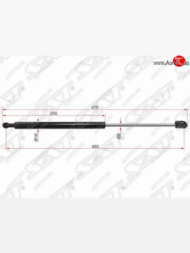 Газовый упор крышки багажника SAT Toyota Avensis  T250 универсал (2003-2006) дорестайлинг