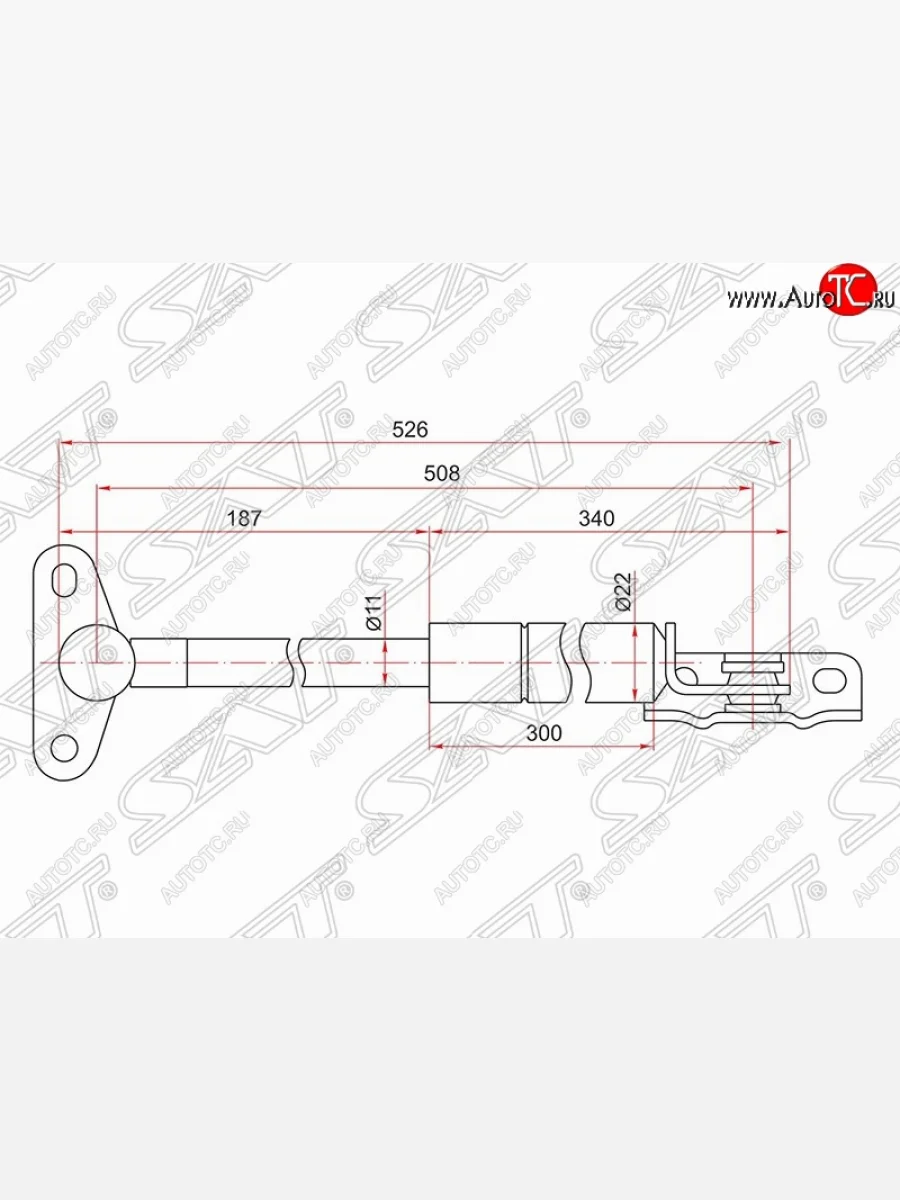 Левый упор крышки багажника SAT (газовый) Lexus RX300 XU10 дорестайлинг (1995-2001)  в Самаре Самарской области