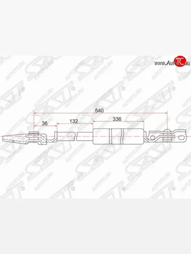 Левый газовый упор крышки багажника SAT Toyota Nadia  XN10 (1998-2003) дорестайлинг, рестайлинг минивэн