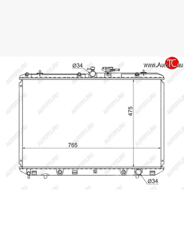 Радиатор двигателя SAT Toyota Highlander XU40 рестайлинг (2010-2013)