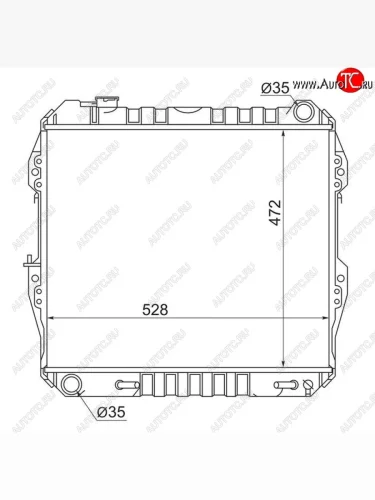 Радиатор двигателя SAT Toyota Hilux Surf  N120,N130 (1989-1991) 5 дв. дорестайлинг