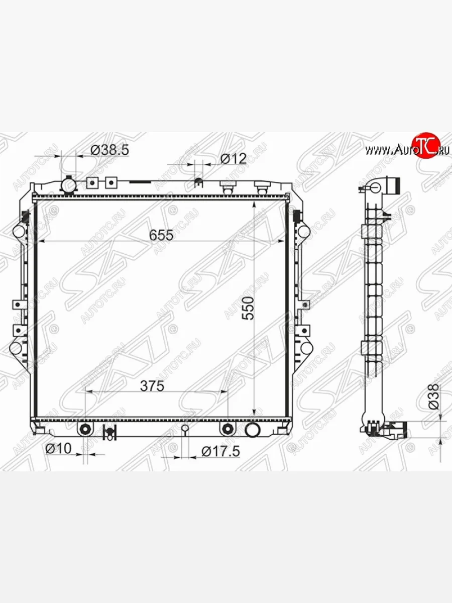 Радиатор двигателя SAT Toyota Hilux AN120 дорестайлинг (2016-2020)  в Перми Пермском крае