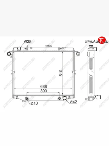 Радиатор двигателя SAT SAT (1HDFTE 4.2 DIESEL) Toyota Land Cruiser 10 100 1-ый рестайлинг (2002-2005)