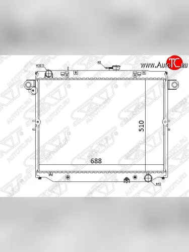 Радиатор двигателя SAT (1HDFTE 4.2 DIESEL) Toyota Land Cruiser 10 100 1-ый рестайлинг (2002-2005)